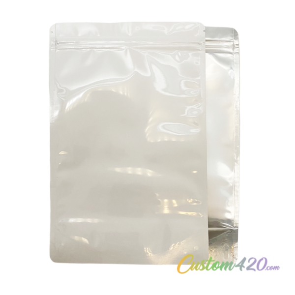 1oz Mylar Bag- White & Clear (100 Qty) - Custom420