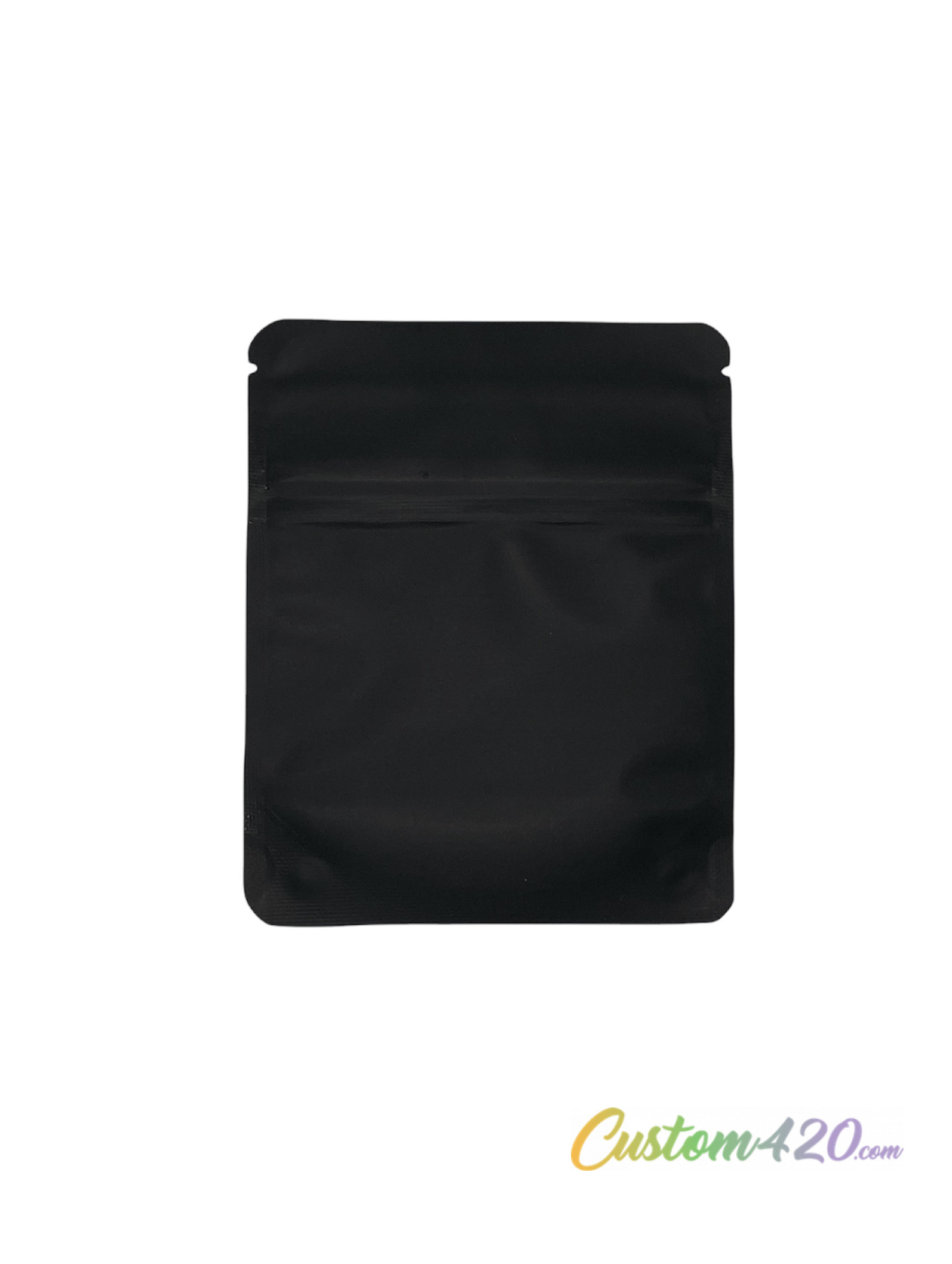 3.5g Mylar Bag- Black & Clear (128 Qty) - Custom 420 Supply